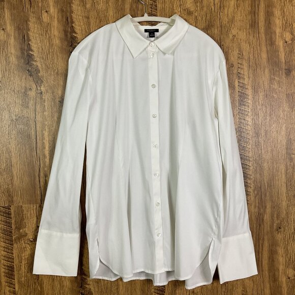 NWT Ann Taylor Factory White Button-down Blouse, Women's XL - Picture 2 of 13